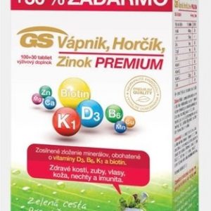 GS Vápnik Horčík Zinok Premium 130 tabliet