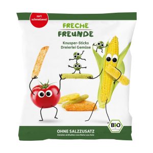 FRECHE FREUNDE BIO Tyčinky zeleninové s paradajkou, kukuricou a hráškom 12m+, 30g