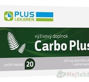 PLUS LEKÁREŇ Carbo Plus aktívne uhlie 250mg 20ks
