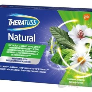 THERATUSS Natural malinové pastilky na suchý kašeľ 16 ks