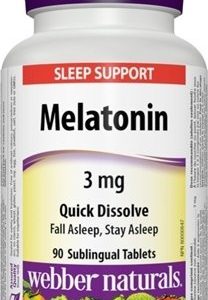 Webber Naturals Melatonin 3 mg pod jazyk, rozpustné 90 tbl, Akcia